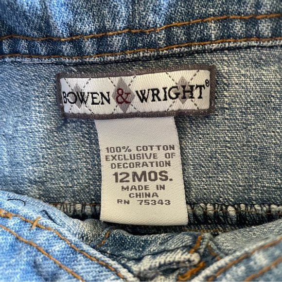 Bowen & Wright Denim Jacket Baby Girl Boy 12 Months Blue Cotton Vintage - Picture 2 of 16